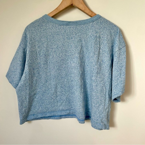 Champion Women's Cropped Tee T Shirt Cotton Size Extra Large Light Blue - Picture 5 of 5